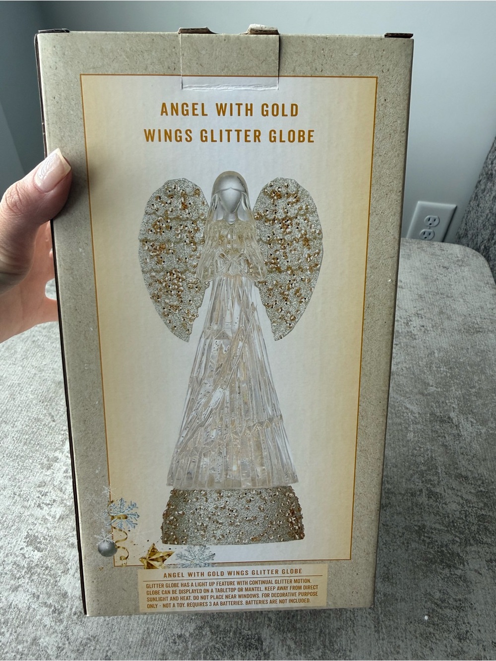 Cracker Barrel Clear and Silver Sequin Glass Angel Holiday Decor - Picture 8 of 8